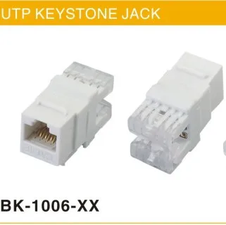 Cat6 180 degree keystone jack without shutter UTP
