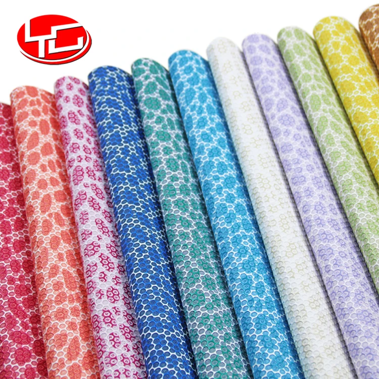 Online wholesale printing pattern glitter fabric leather shiny