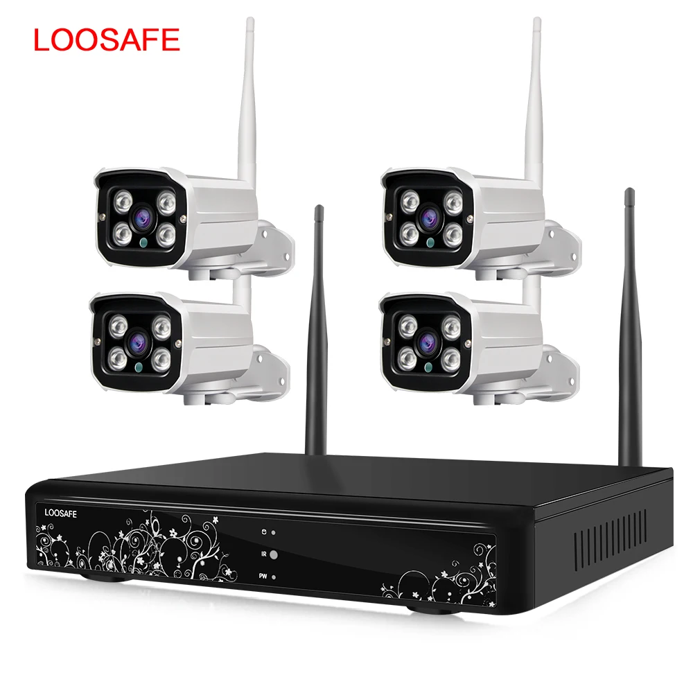 LOOSAFE 4 CH 960 P камеры видеонаблюдения System1.3mp наблюдения открытый 2.4g беспроводное устройство комплект