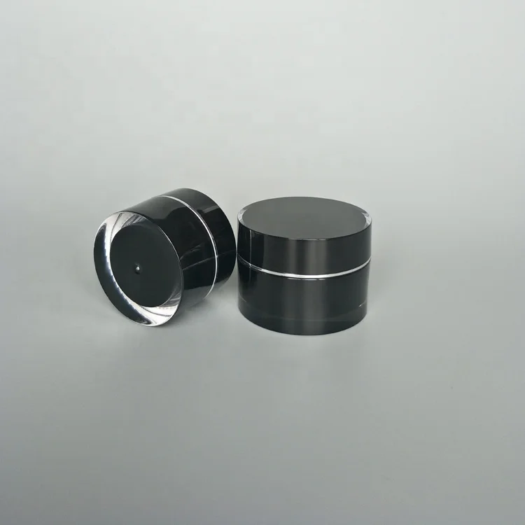 Empty acrylic 5ml 10grams 15ml oz 30 ml 50ml 50 grams high quality luxury black cosmetic cream jar for UV gel