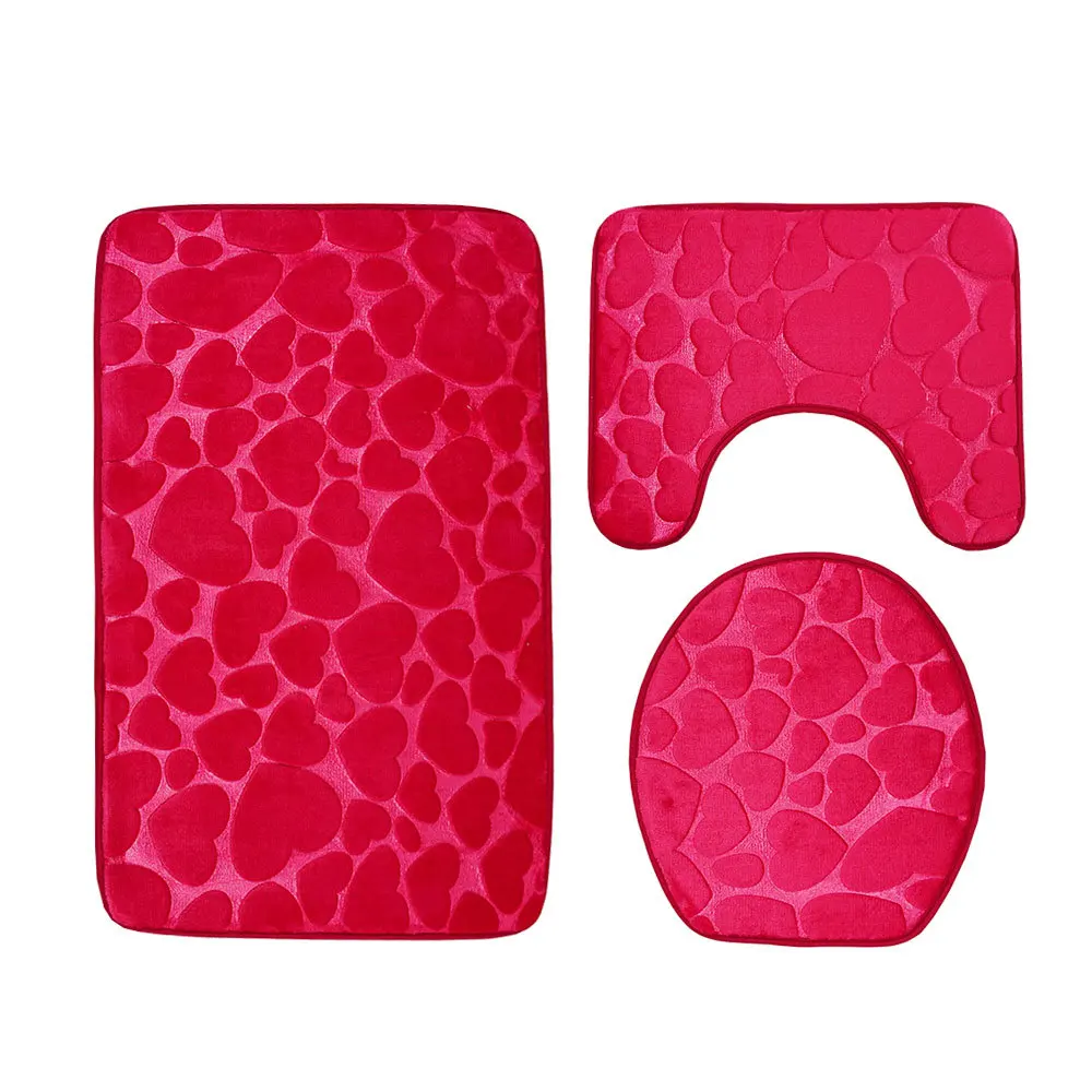 3d embossing flower wave cloud heart shell pebble shape bath mat