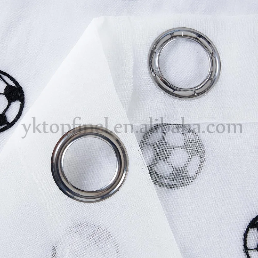 Wholesale Embroidered Terylene Football White Sheer Curtains Voile Panels For Living Room Bedroom Tulle European