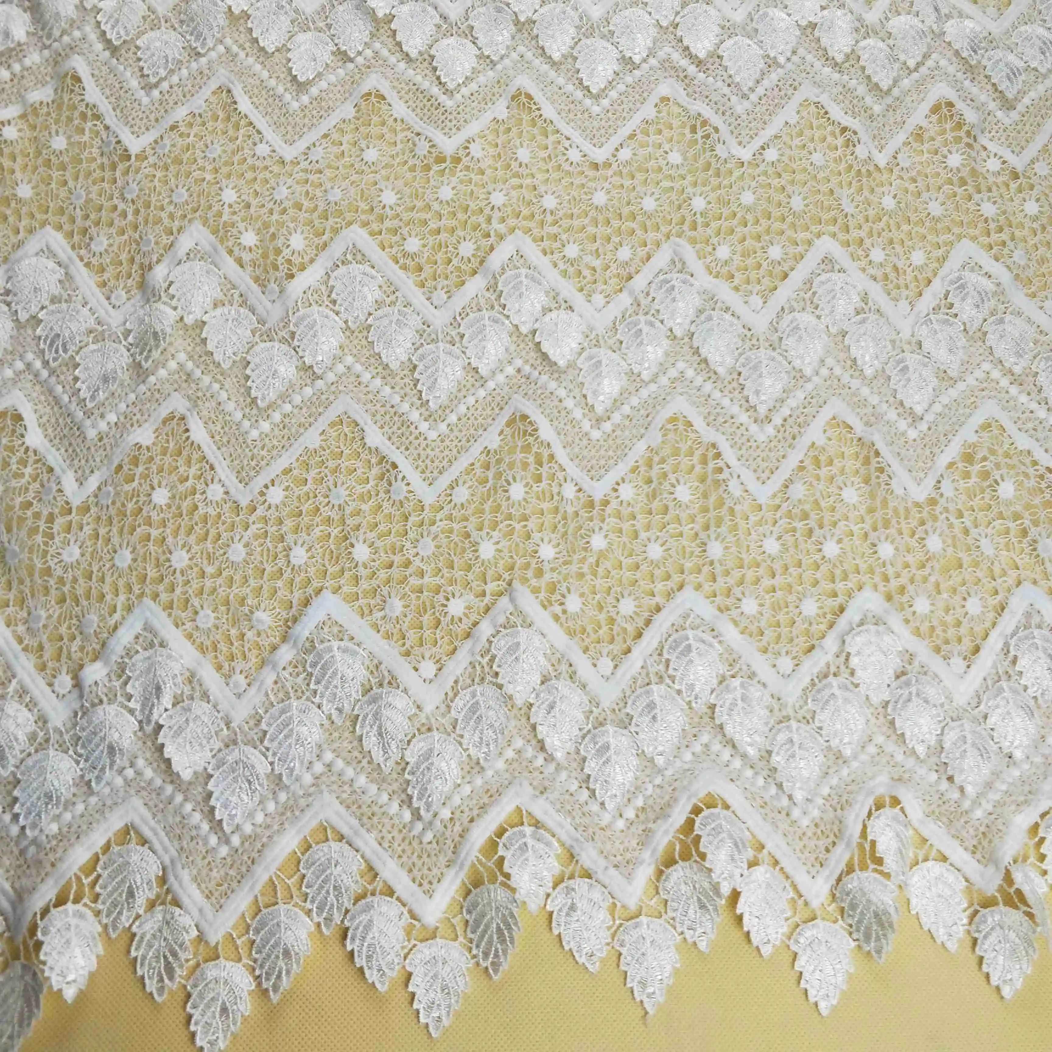 Wholesale White Swiss Cotton Voile Lace Austria 3d Embroidered Fabric