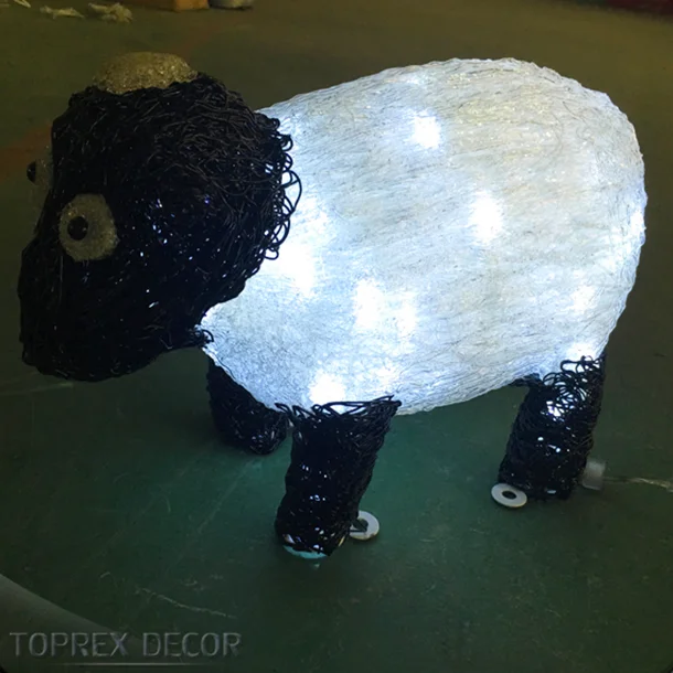 Уличное Рождественское украшение для мероприятий и вечеринок 2018, акриловые светодиодные ночные светильники из овец