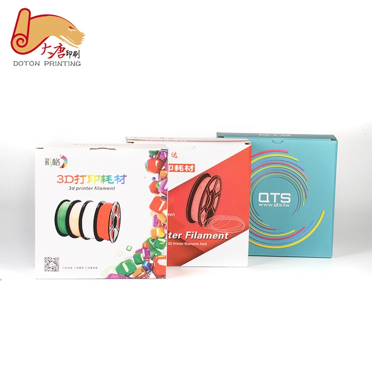 Top quality cartridges package folding white cardboard packaging box for 3d printer filament