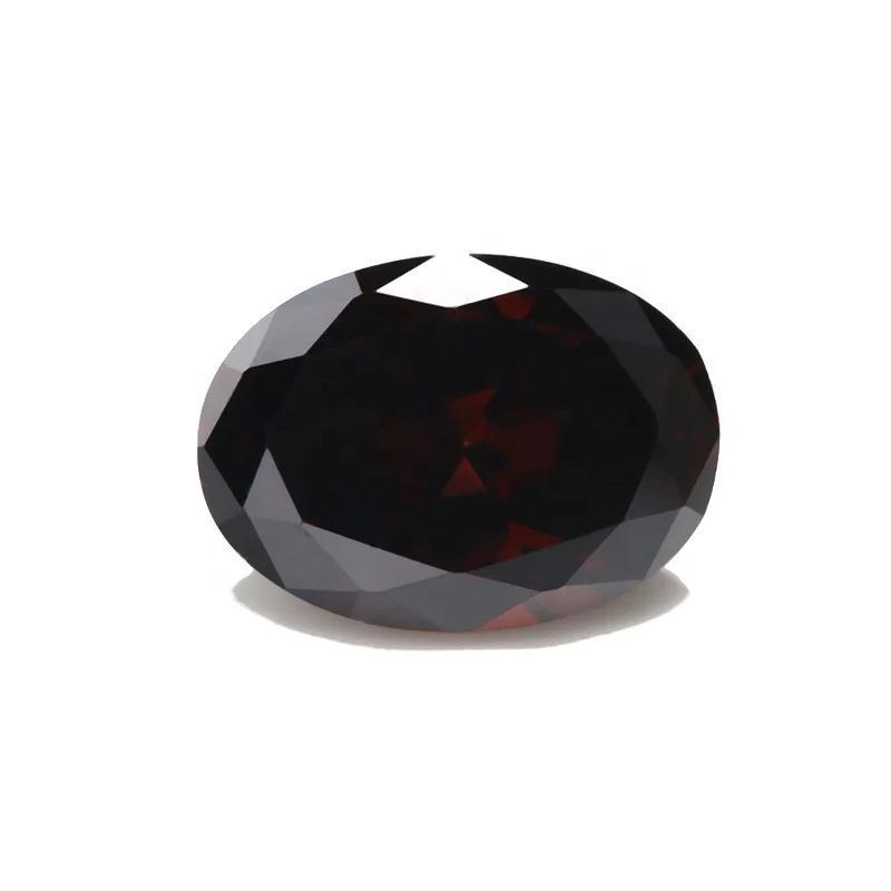 Thriving Gems Synthetic Loose Coffee Oval Cubic Zirconia Stone for Rings