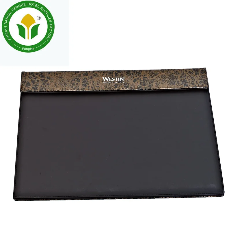 Hospitality supplies restaurant magnetic PU leather hotel bill folder wine menu folder with logo