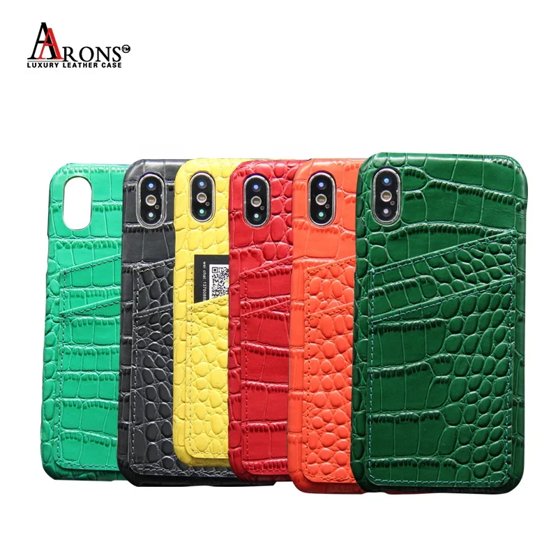 Классический Бизнес тиснением Роскошные Подлинная Крокодил шаблон Кожа назад чехол для iPhone X/XS