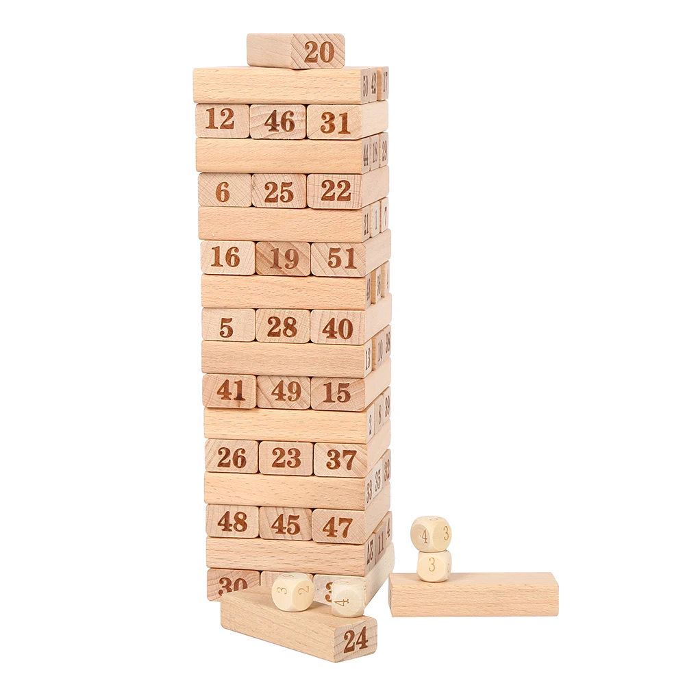 Funny digital layer upon stack casual early education wooden toy baby children building blocks