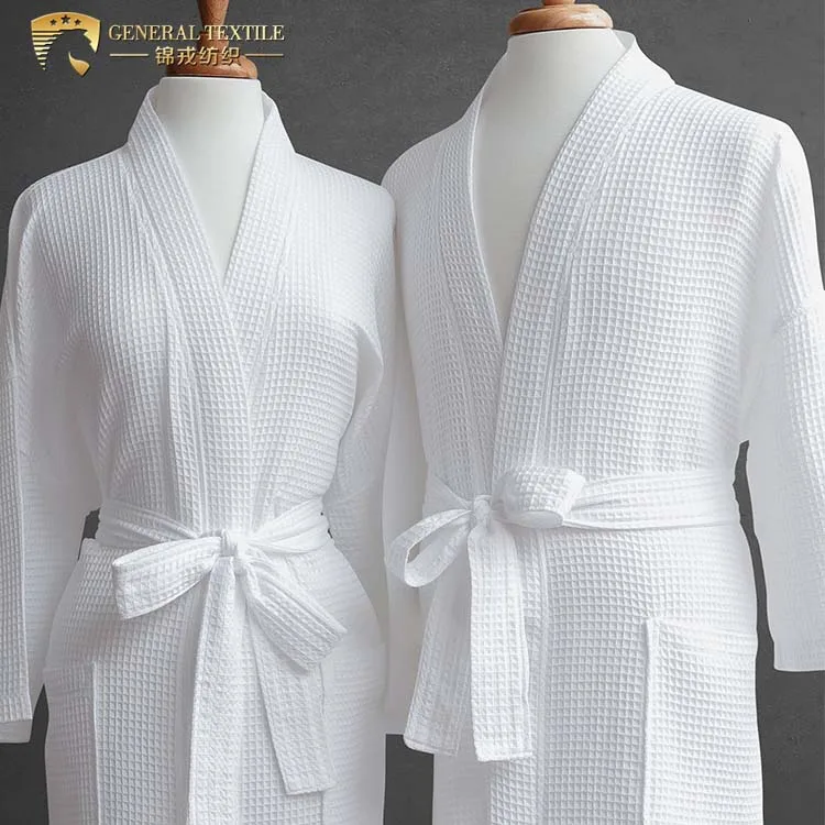 Luxury hotel high quality wholesale custom waffle white robe