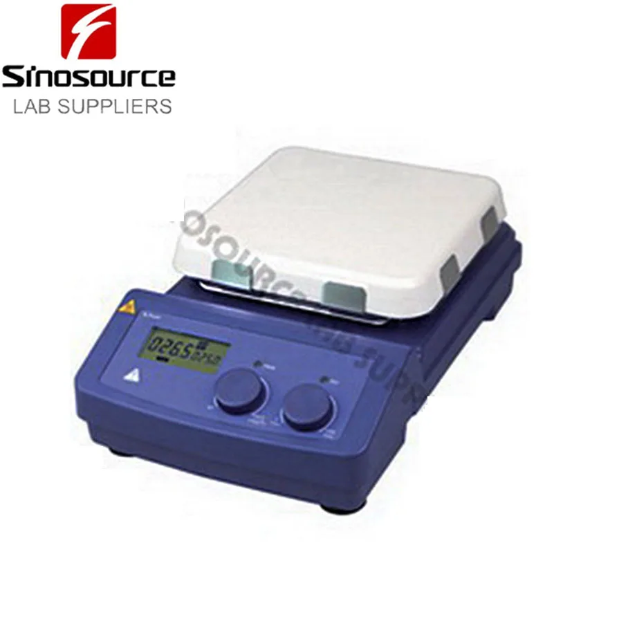 Laboratory LCD Digital Square Magnetic Hotplate Stirrer 7 Inch Chemical Analysis