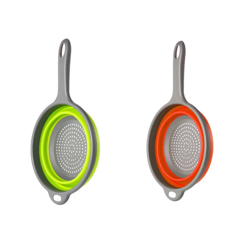 Kitchen Foldable Silicone Strainers,Collapsible Colanders with Handles,Space-Saver Folding Strainers Colander