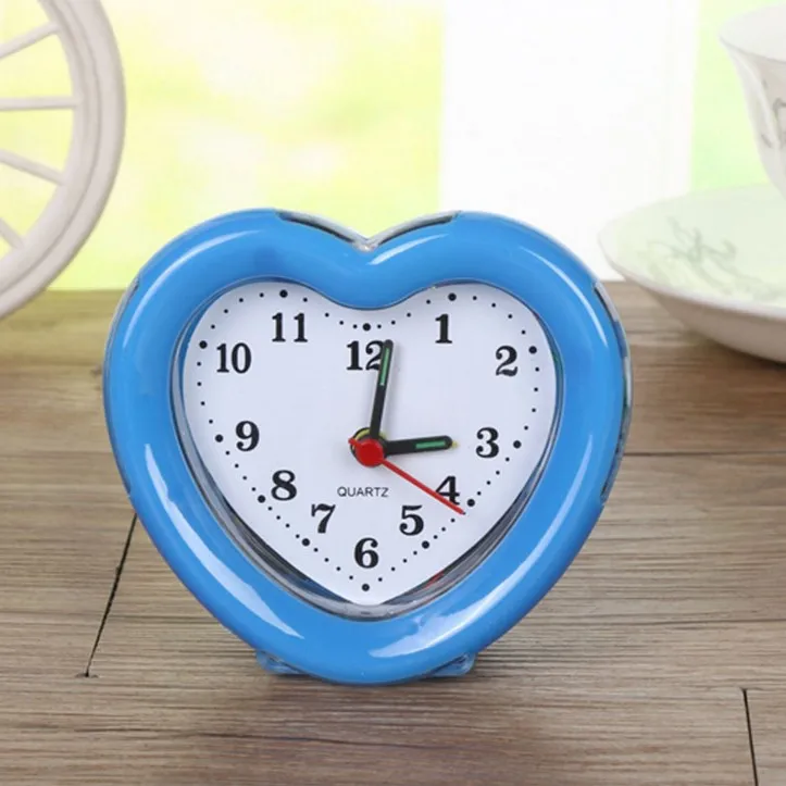 Wholesale Stock Small Order Student Cartoon Bedside Heart Shape Alarm Clock