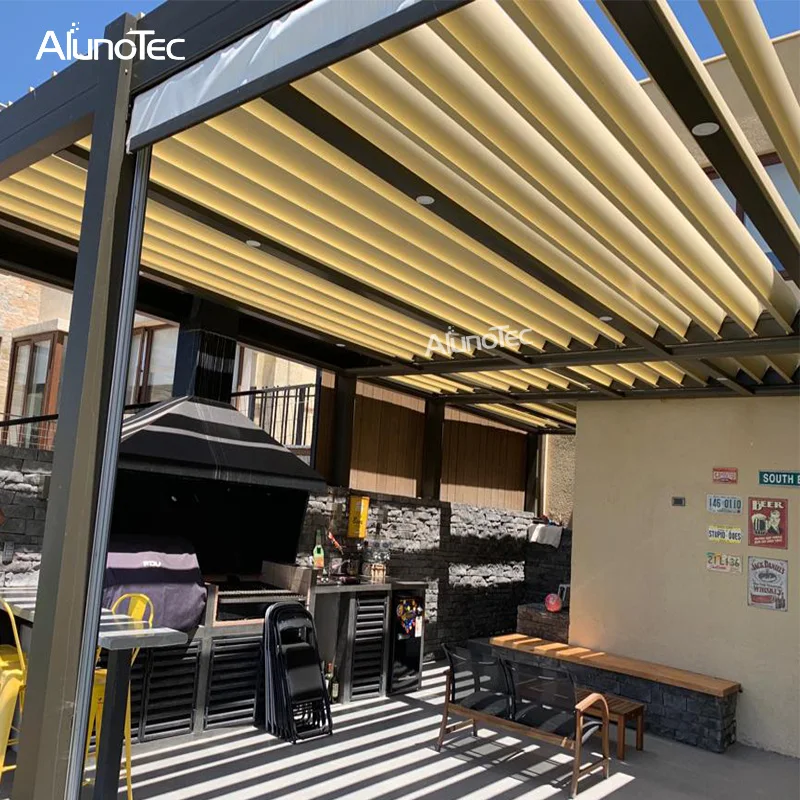  Заказной переключатель дистанционного управления Водонепроницаемый вращающийся жалюзи Bioclimatic Pergola тент