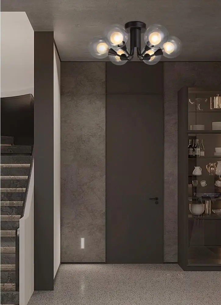 Contemporary Glass Globe Shade Modern Bedroom Dining Room Kitchen Pendant Ceiling Light