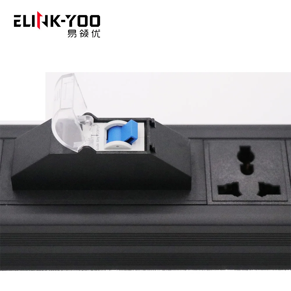 19inch 1.5U 7 way universal electric standard socket rackmount industrial pdu socket Power distribution unit