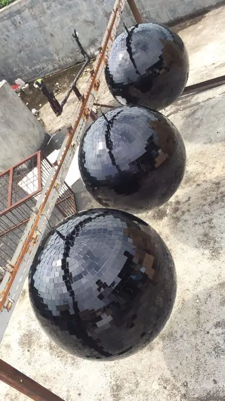 
Hot Selling 30CM Large Black Styrofoam Disco Mirror Balls 