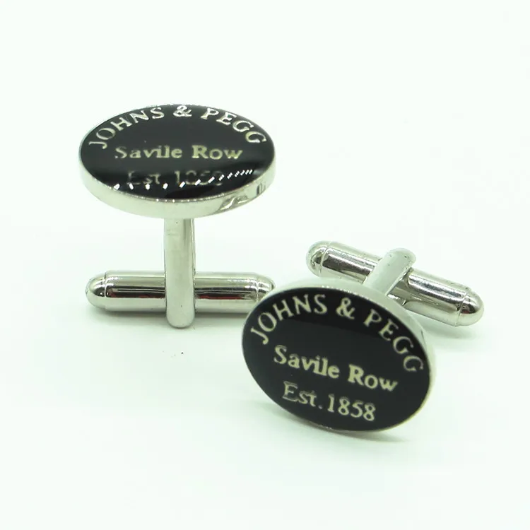 Овальный черный супергероя запонки