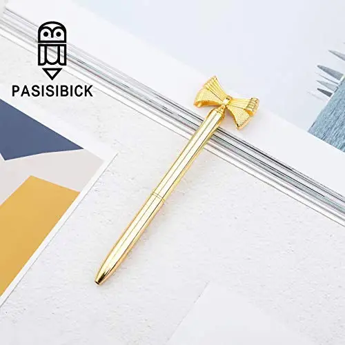 Butterfly Ballpoint Pens,3 Pcs Rose Gold and Silver Metal Pens with Black Ink