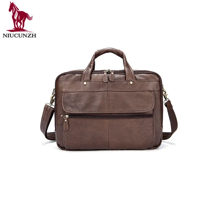 Online Wholesale Men's Quality Leather Laptop Bag Briefcase Women's Bag Manufacturers China Supplier