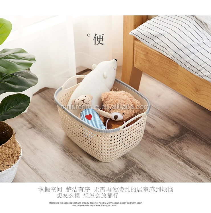 Eco-Friendly OEM plastic durable wicker laundry storage basket,wicker basket