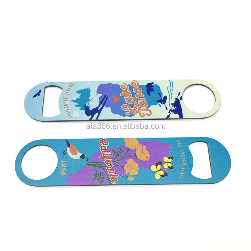 
Custom Logo metal Stainless Steel bottle opener Blank White sublimation Flat Bar Blade bottle opener 