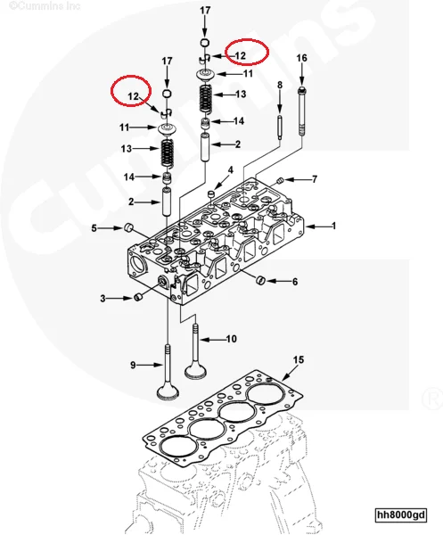 Engine Valve Split Collets C6204414520 4982898 for B3.3 4D95 Diesel Engine