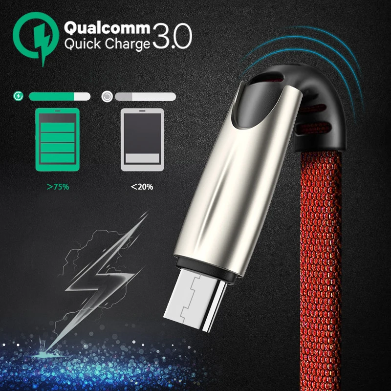 
2019 Hot Sale Top quality fast speed Denim Nylon braided cable usb cable 