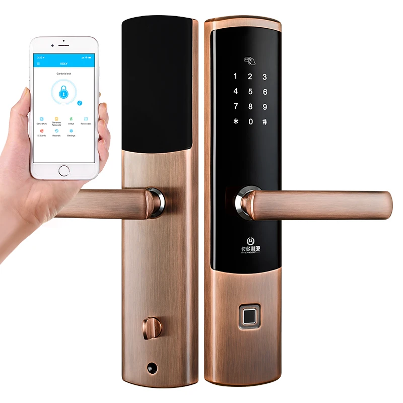 Zinc alloy smart locks high quality and competitive price,unlock with fingerprint&password&key&card&APP