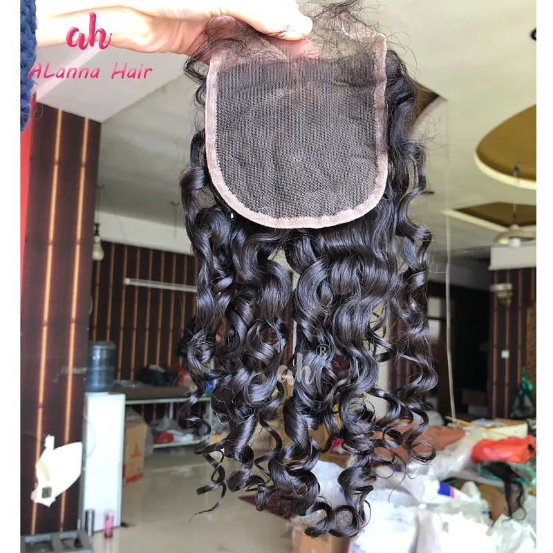 
Hot Sale 5X5 6X6 7X7 Lace Closure Grade 10A Raw Virgin Vietnamese Curly Human Hair Closure Bleached Knots For Black Women 