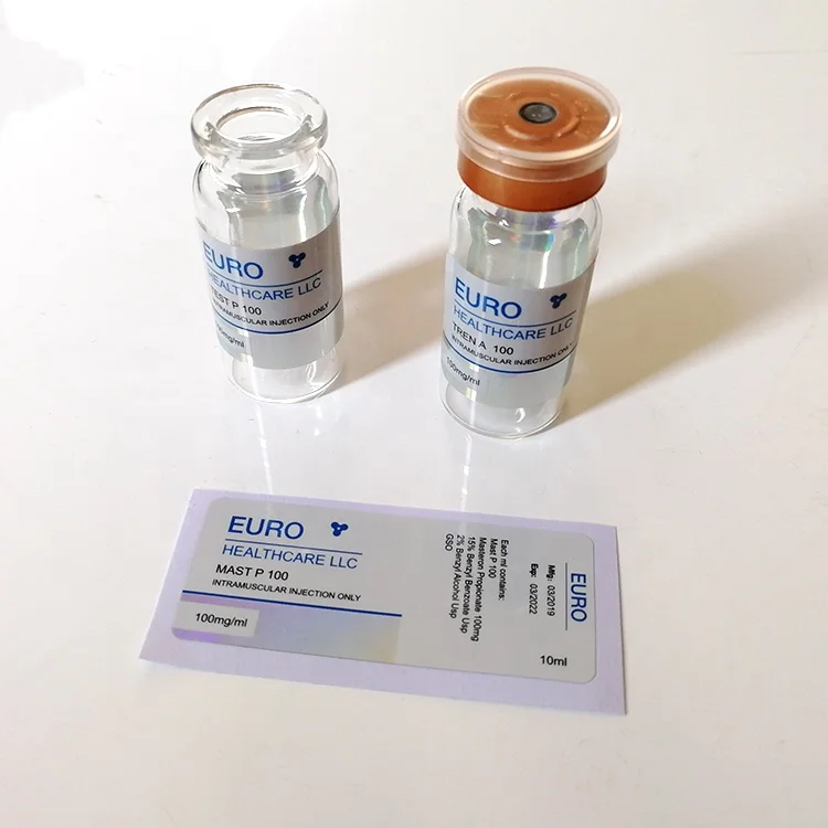ZPT9-23 All kinds of in stock 10ml vial packaging label hologram vial sticker for TEST E 250/ EQUI 200/ TREN A 100
