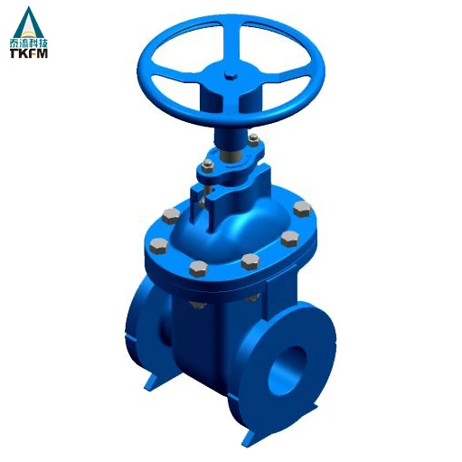 TKFM factory direct sale dn 80 steam power station flanged din cast iron epdm seal resilient gate valve