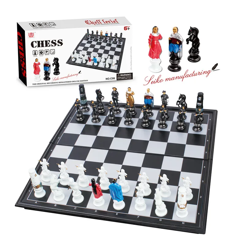 
Factory direct sale character chess stores sell chess toy set for kids plastic magnetic chess game toys 