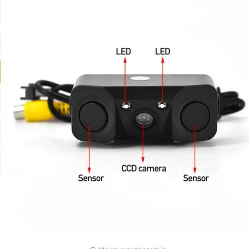 car reversing camera three in one parking sensor with radar camera