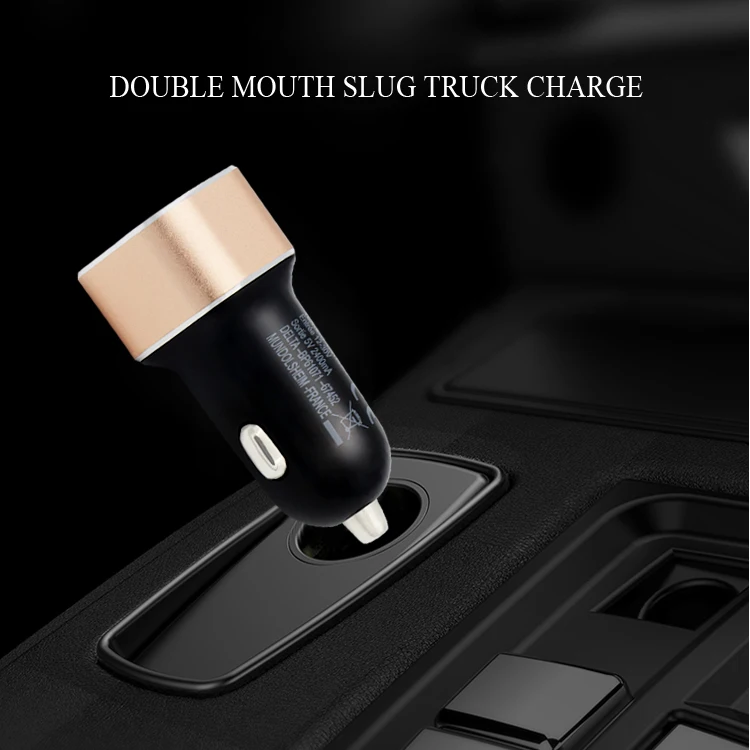 
Aluminum Alloy Favorable Price Mobile Phone Use and Electric Type 5V 2.4A Dual USB Car Adapter 