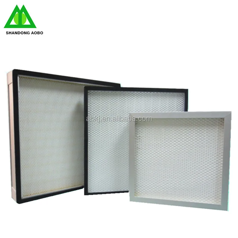 Medical industry aluminum frame pleated mini H13 hepa air particle filters