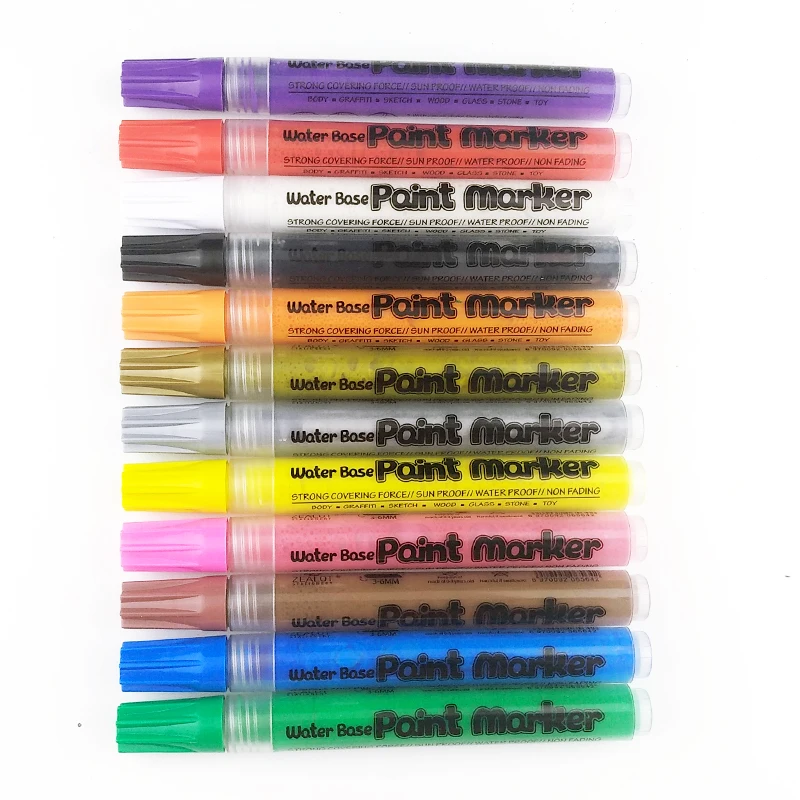 acrylic nib acrylic paint marker 24 colors set permanent drawing pen for artist
