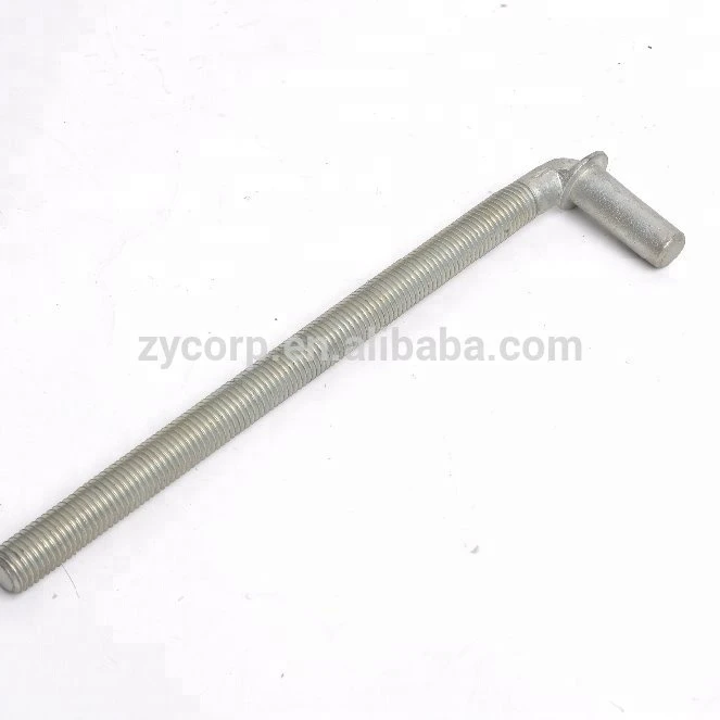 Hot forged fastener: step bolt of L shape with nut and washer