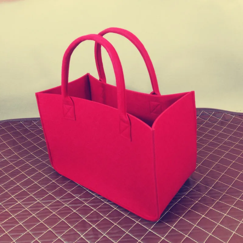 Large Lady Felt Handbag tote bag wholesale felt bags for shopping With Customized Logo