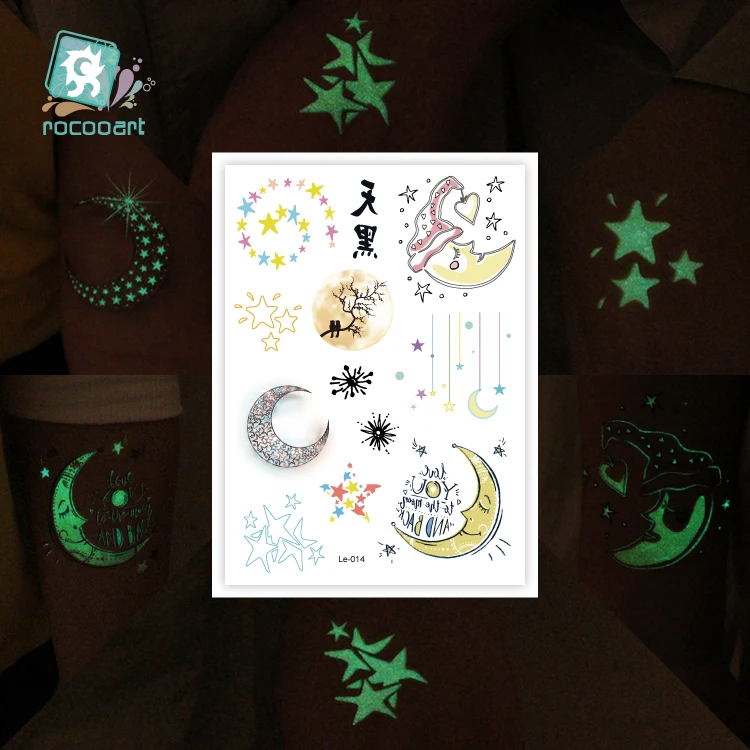 Latest Butterfly Temporary Fake Tattoo Body Art Painting Waterproof Glow in the dark temporary Tattoo Sticker