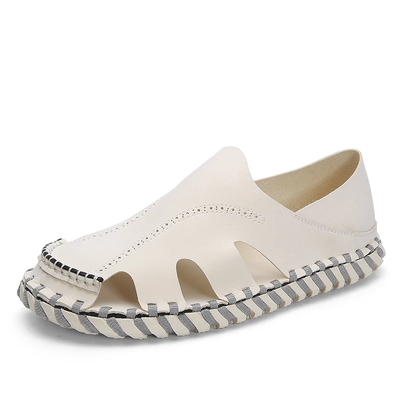 Летние пляжные тапочки YT новинка высококачественные мужские сандалии ручной работы из микрофибры и кожи