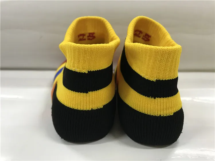Customized warm nice stripes kids baby sock shoe home sock shoes upper