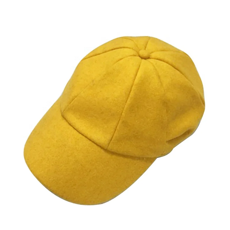Wholesale Winter Aussie-style 8 Panel Cricket Baggy Woolen Green Caps Women