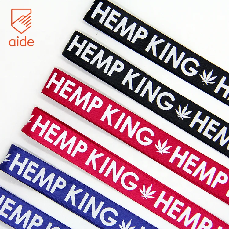 Пользовательские рекламные персонализированные ткани тканые браслеты ленты напульсники с пластиковым замком баррель