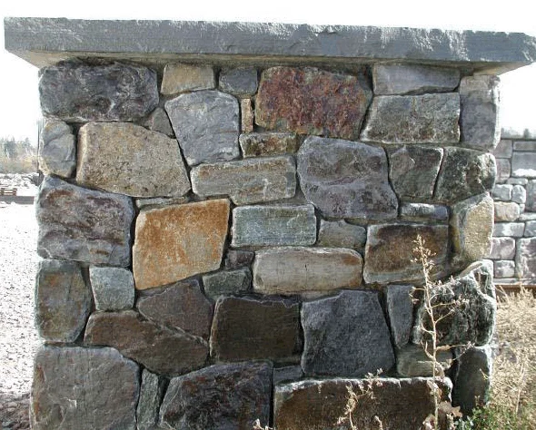 Black random sizes stone outdoor decorative wall tile for garden culture stone