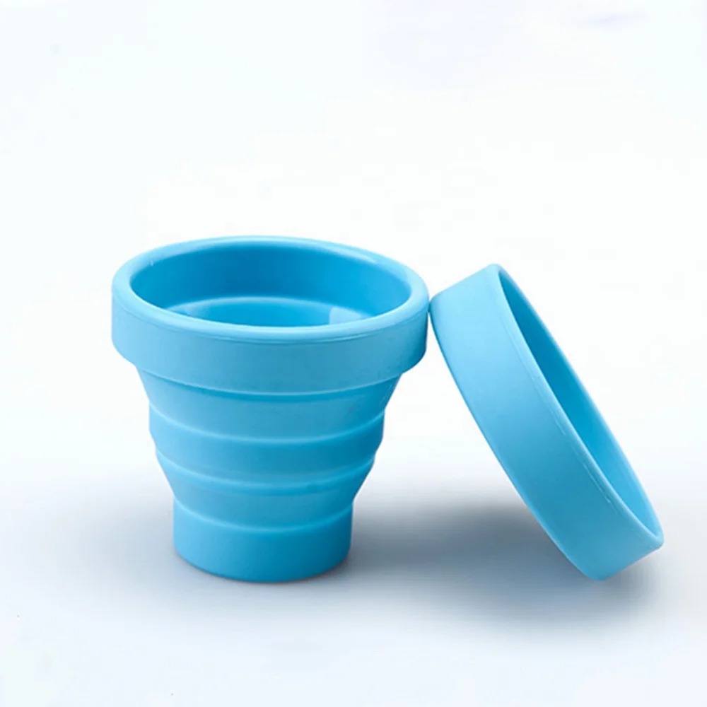 Portable Foldable Cup Silicone Collapsible Travel Cup with Lid