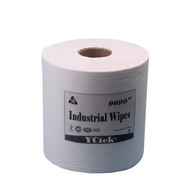Spunlace Breathable Plain White Cellulose And Polyester Nonwoven Fabric Industry Wiper
