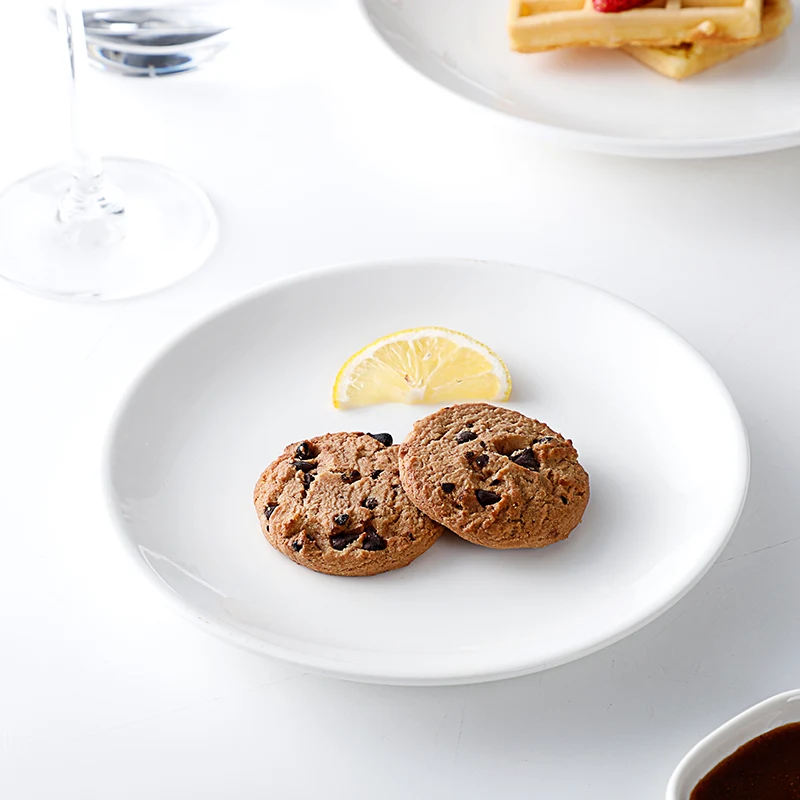 Ресторан Стейк 10 дюймов белый купе пластины, ресторан, недорогой ноутбук с процессором In Стоковая белая пустыни пластина/