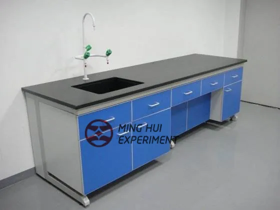 
Steel and wood sink table 