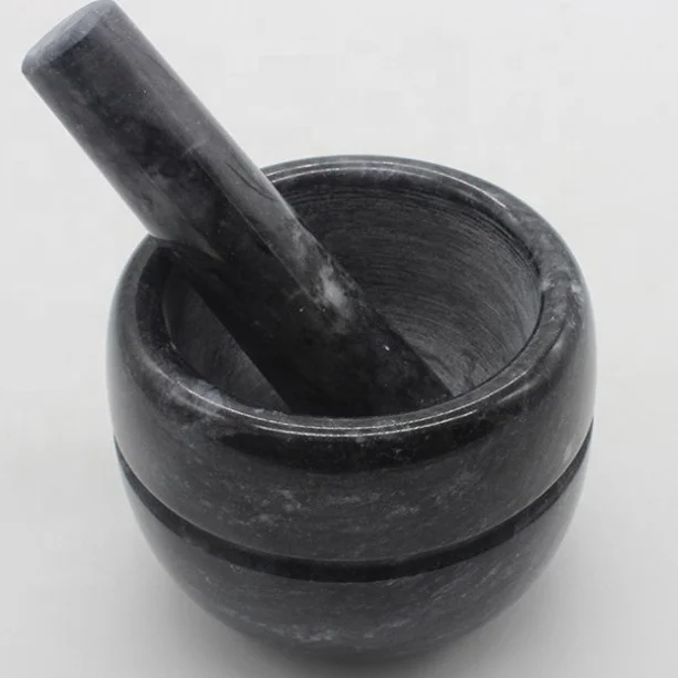 Stone marble & granite mortar and pestle set for grinding food